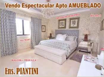 Espectacular apto finamente decorado y amueblado ens. piantini con 400