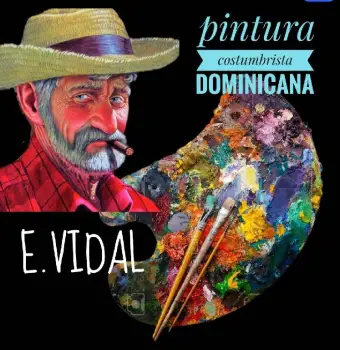 Pintor dominicano cuadro costumbrista obra de arte e.vidal