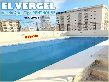 Se vende apto tipo penthouse en el vergel 280 mts.2 3 habs. torre llob