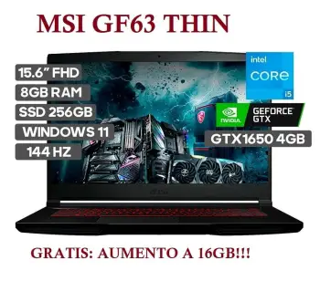 Laptop msi i5 11400h 2.7 8gb ram drr4 256 m.2 gtx 1650 144hz fhd 38500