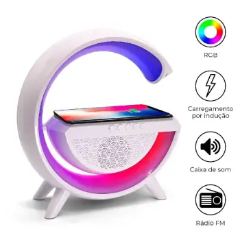 Bocina bluetooth con luces rgb 3 en 1 y cargador inalambrico