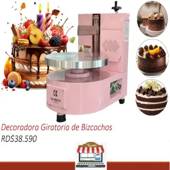 Maquina decoradora de bizcochos pasteles giratoria de recubrimiento de