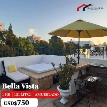 Alquiler de hermoso apartamento amueblado en bella vista