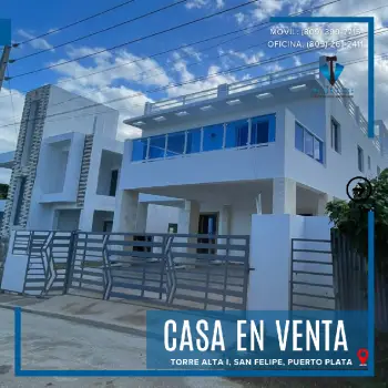 Casa nueva en venta prestigiosa urb. torre alta i. puerto plata