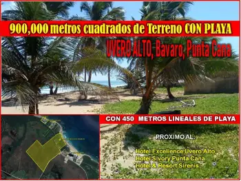 900000 de metros cuadrados de terreno con playa en uvero alto con la m