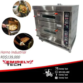 Horno cocina industrial de doble cabina para carnes pan pizza reposter