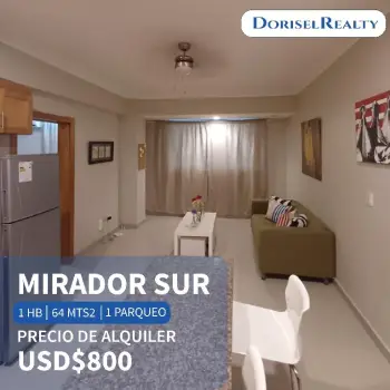 Alquiler de precioso apartamento amueblado en mirador sur