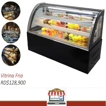 Vitrina fria para alimetos exhibidora mostrador nevera refrigerador pa