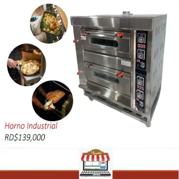 Horno cocina industrial de doble cabina para carnes pan pizza reposter