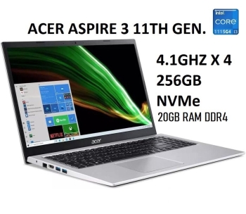 Laptop acer aspire 3 15.6 i3 11va 20gb ddr4 256gb ssd nvme nueva 24700