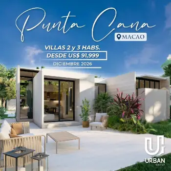 Villas de 2 y 3 habitaciones desde us91999 en punta cana