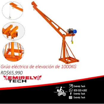 Grua polea electrica de gancho de elevacion giratoria winche de 1000kg