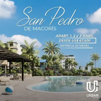 Apartamentos 1 2 y 3 habitaciones desde us67500 en san pedro de macori