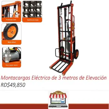 Montacargas grua carretilla de 3 metros de elevacion electrico de 200k