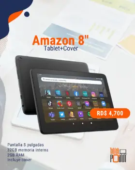 Amazon fire 8 - con cover fuera de caja en santo domingo dn