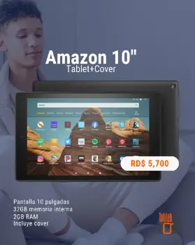 Amazon fire 10 hd - con cover fuera de caja en santo domingo dn