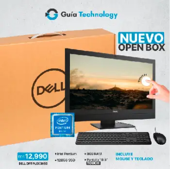 Computadora todo en uno dell 3050 128gb ssd 8gb ram pantalla touch 19.