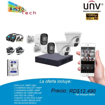 Oferta kit 4 cámara de seguridad 1080p instalación básica