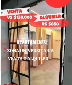 Hermoso apto en venta o alquiler en la zona universitaria 1-habitacion