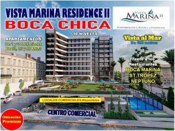 Vista marina residence ii 10 niveles boca chica vista al mar en todos