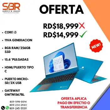 Laptop core i3 11va generacion 8gb 256 ss