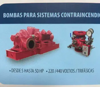 Bombas para sistema contra incendios 5 hasta 50hp 220/440v trifasica