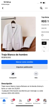 Traje blanco de hombre nuevo