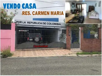 Casa amueblada en el res. carmen maría de  la republica de colombia 3