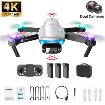 Drones s98 con doble camara 4k hd wifi y sensor antichoque con 2 bater