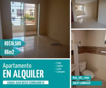 Alquilo apartamento en ciudad juan bosh residencial sembrador lv