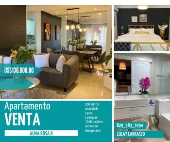 Apartamento en venta alma rosa iisanto domingo este