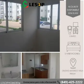 Oportunidad de alquiler en ciudad modelo villa mella rd13000