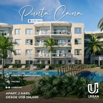 Apartamentos de 2 habitaciones desde us156500 en punta cana