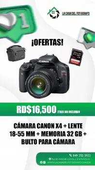 Oferta cámara canon x4 18-55mm