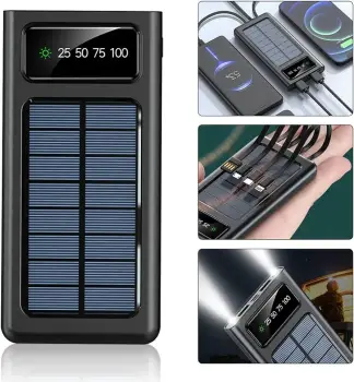 Power bank mah batería externa solar de carga rápida cargador portátil