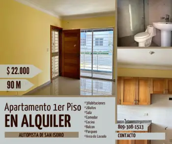 Apartamento 1er piso alquiler autopista de san isidro