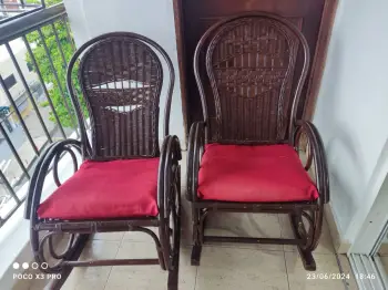 Juego de mecedoras de mimbre
