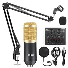 Combo de micrófono bm800 más tarjeta de sonido v8