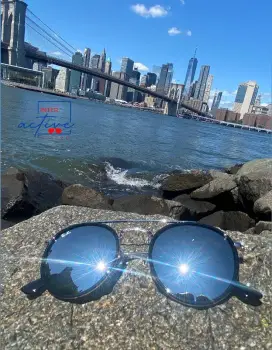 Lente rayban round double bridge plateado