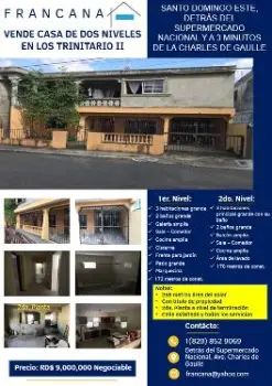 Vendo casa de dos niveles en los trinitarios ii - sto. dgo. este detra
