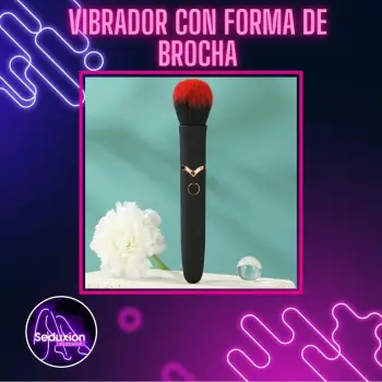 Masajeador femenino con forma de brocha de maquillaje