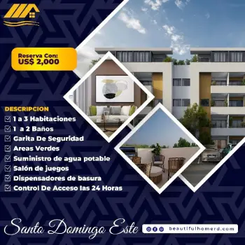 Proyecto de aptos ubicado en una zona estratégica santo domongo este