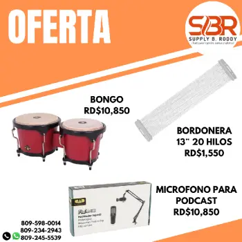 Bongo y microfono para podcast