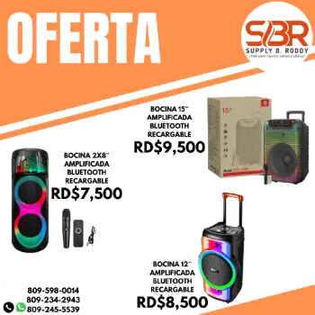 Bocina bluetooth recargable de 8 12 y 15 pulgadas