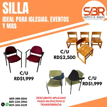 Sillas para iglesias eventos sala de espera y mas