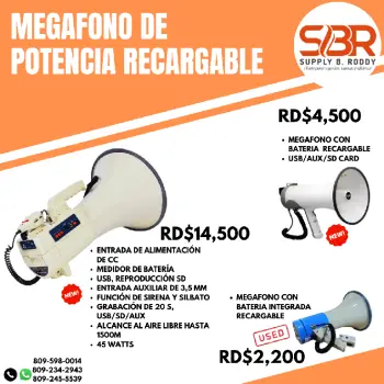 Megafono grande mediano y pequeño
