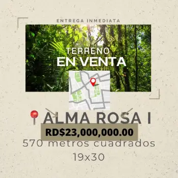 Terreno en venta alma rosa i con título al dia