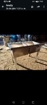 Fregadero de 2 bocas de acero inoxidable