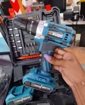 Taladro martillo de 28 voltio recargable con 2 baterias herramientas n