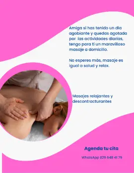 Masajes a domicilio para damas